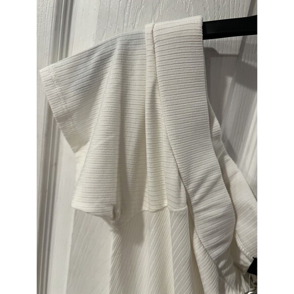Soncy Off Shoulder Dress Womens PLUS Sz 1X Double Zipper Sexy Ribbed Knit New - Picture 4 of 8
